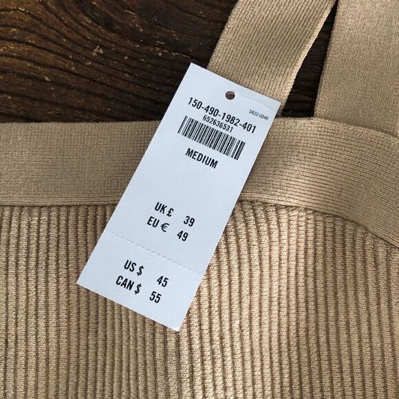 Abercrombie & Fitch Tan Crop Rib Sweater Tank Top Size Medium - Picture 6 of 7